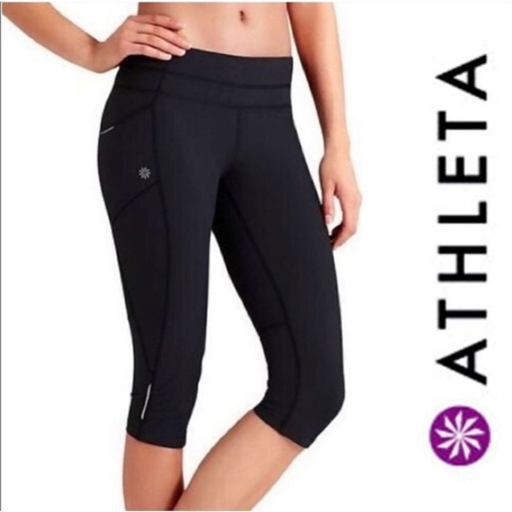 Athleta Black Dobby Be Free Knicker Activewear Bottoms Size Small